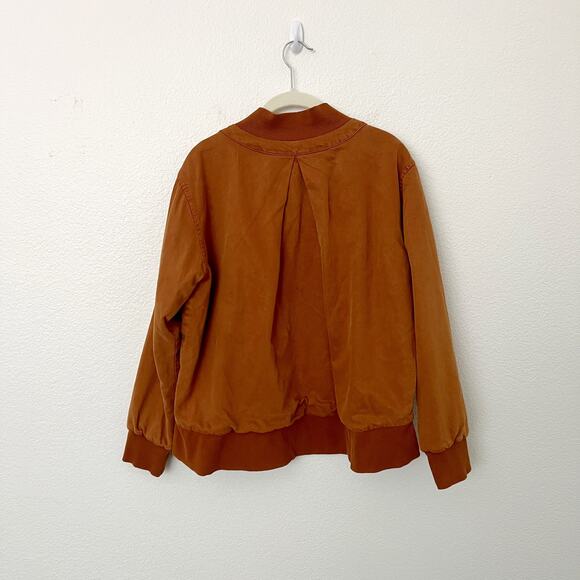 [Young Fabulous & Broke] Camel Brown Colton Reversible Bomber Jacket Sz Large L - Picture 4 of 15
